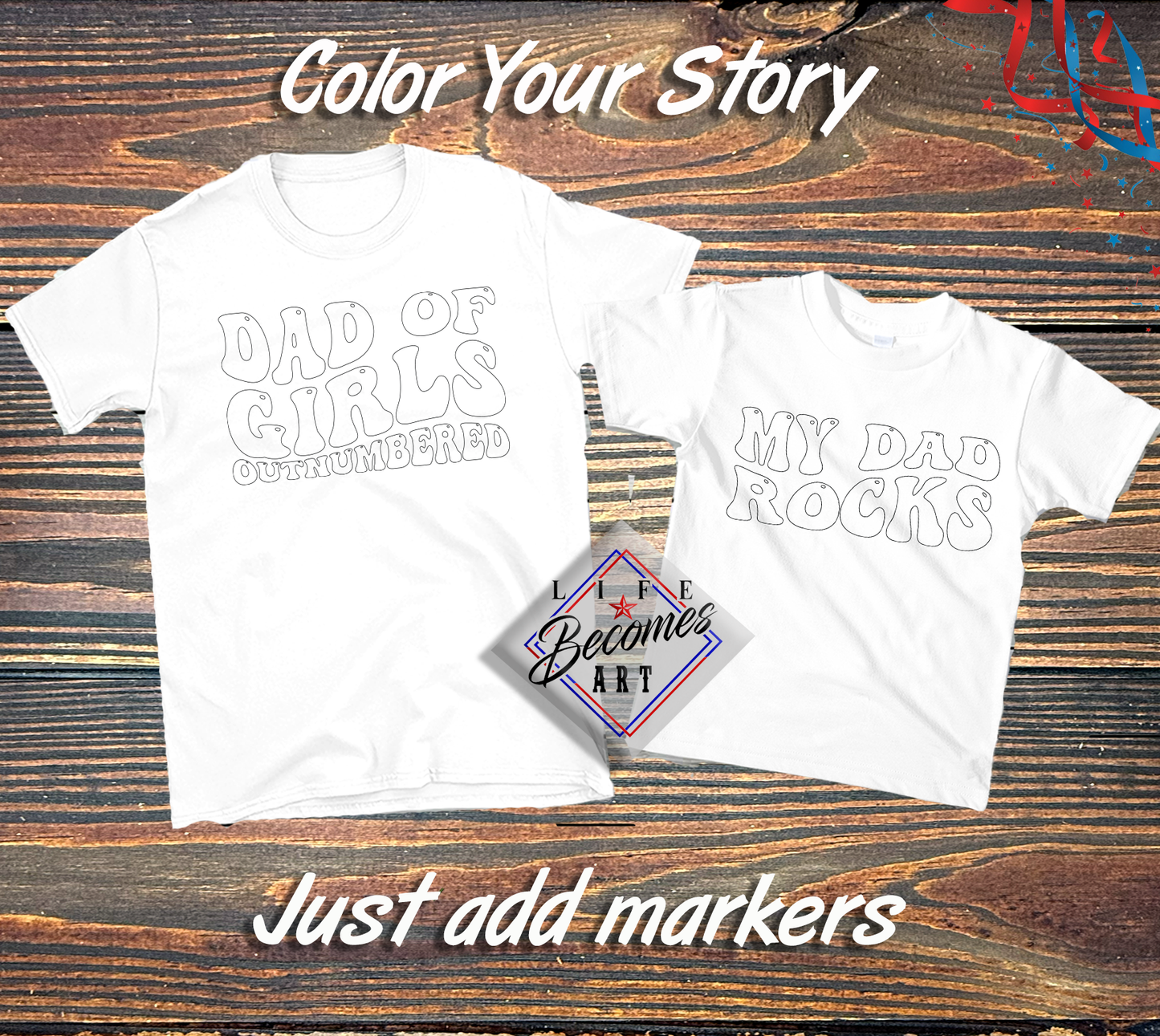 Daddy & Me Color Your Story - Adult Shirt