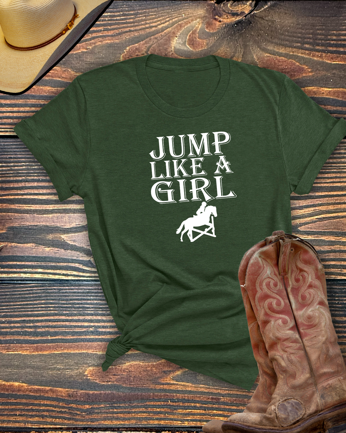 Jump Like a Girl Tshirt - Equine Devine