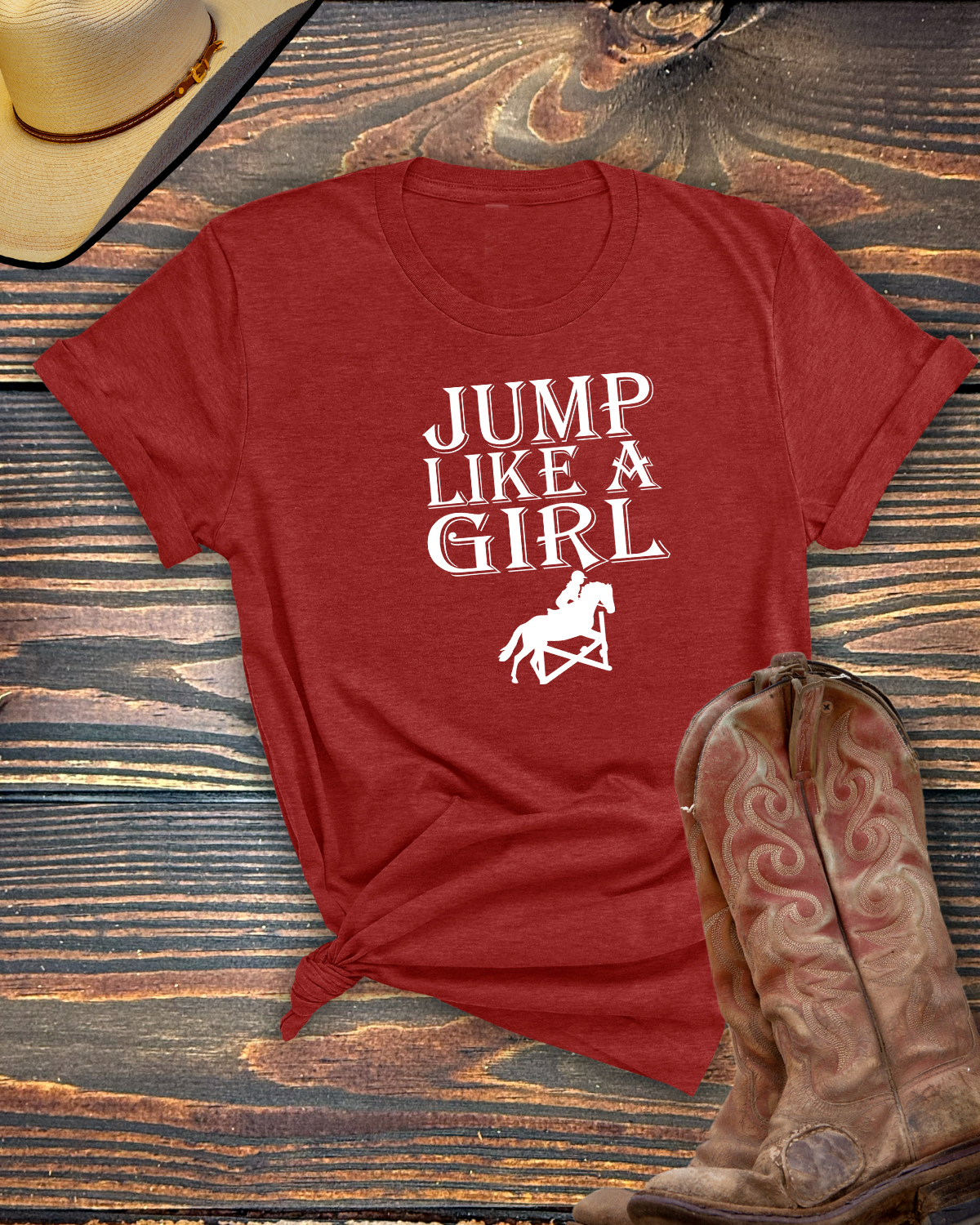 Jump Like a Girl Tshirt - Equine Devine