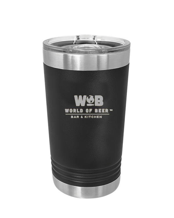 World of Beer Custom 16 oz. Pint with Slider Lid