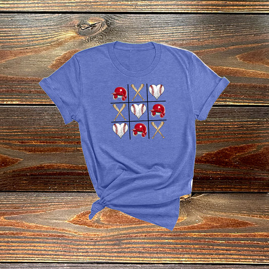 Baseball Tic Tac Toe Tee
