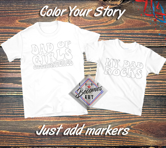 Daddy & Me Color Your Story - Adult Shirt