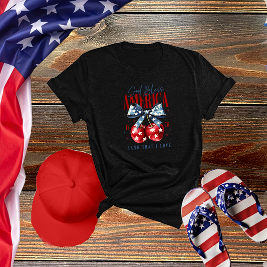 God Bless America Cherry Tee