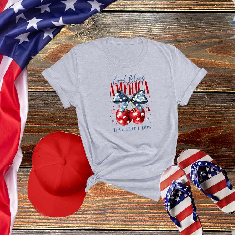 God Bless America Cherry Tee