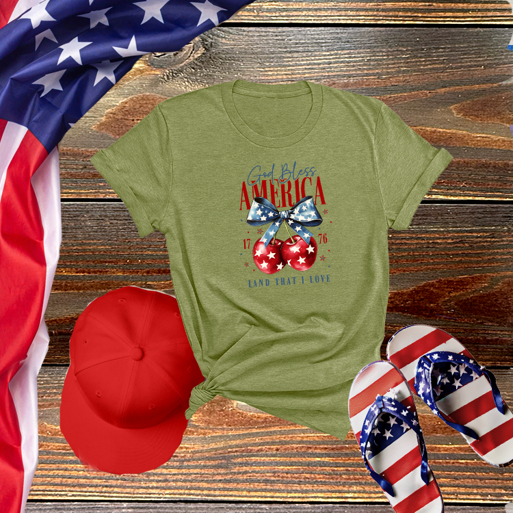 God Bless America Cherry Tee