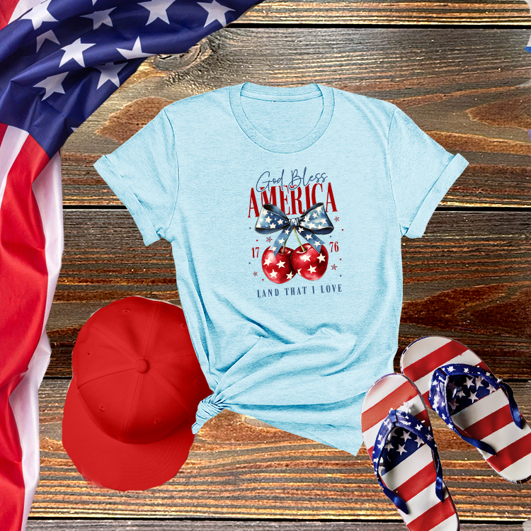 God Bless America Cherry Tee