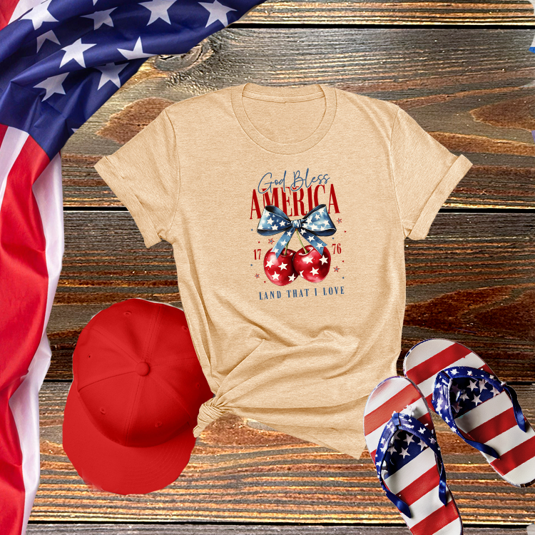 God Bless America Cherry Tee