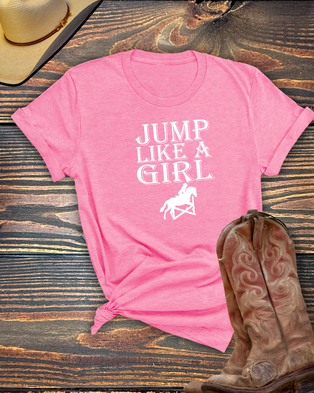 Jump Like a Girl Tshirt - Equine Devine