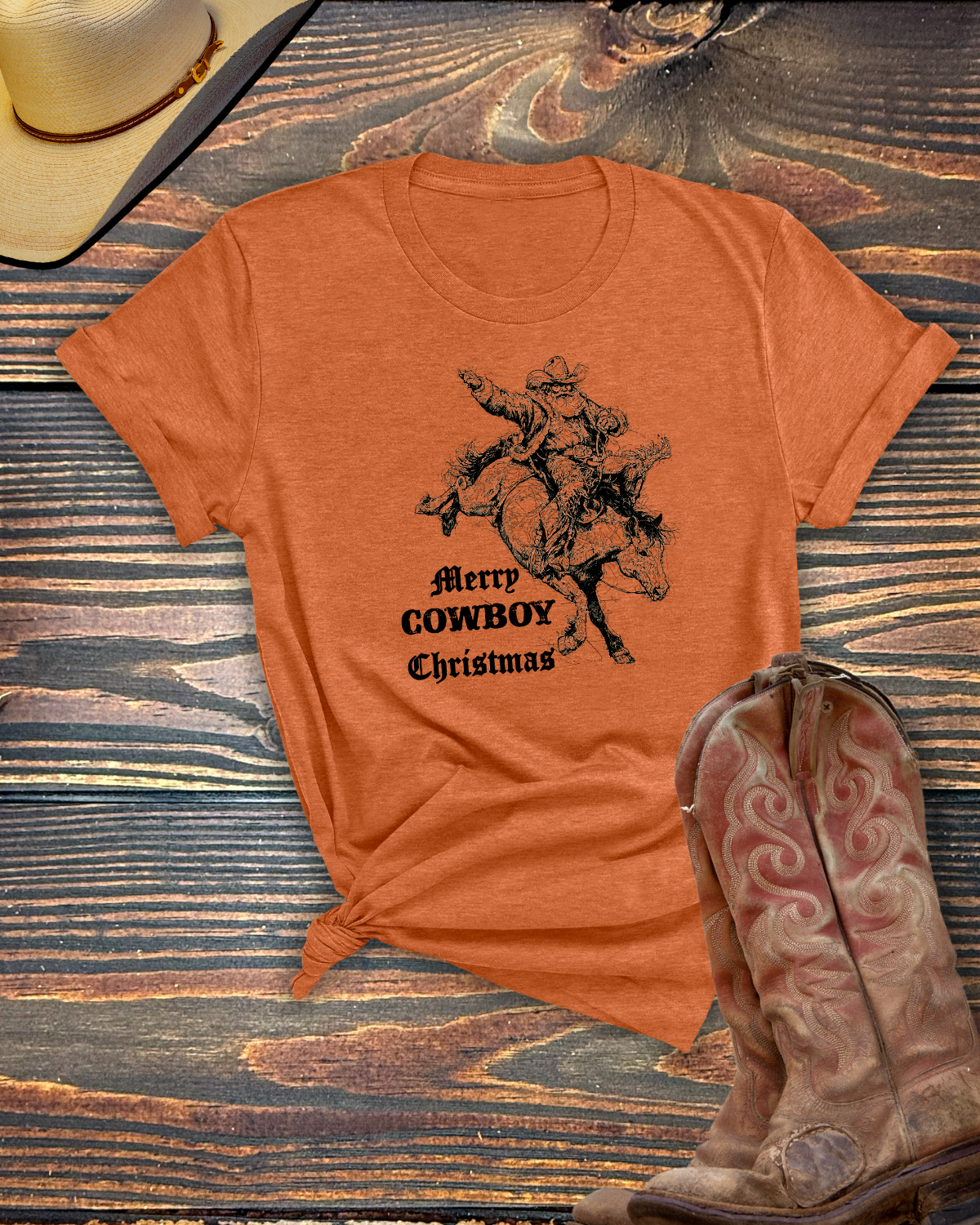 Merry Cowboy Christmas Tshirt