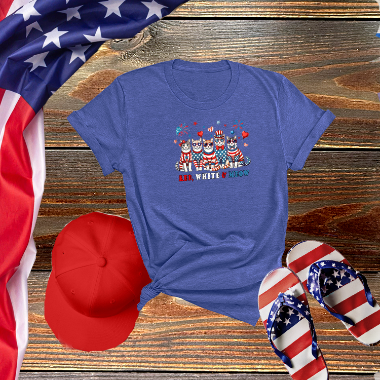 Red White and Meow Tee