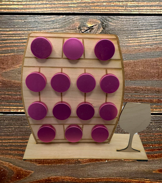 Barrel & Glass Wine Stopper Display Unfinished Wood with YOUR LOGO